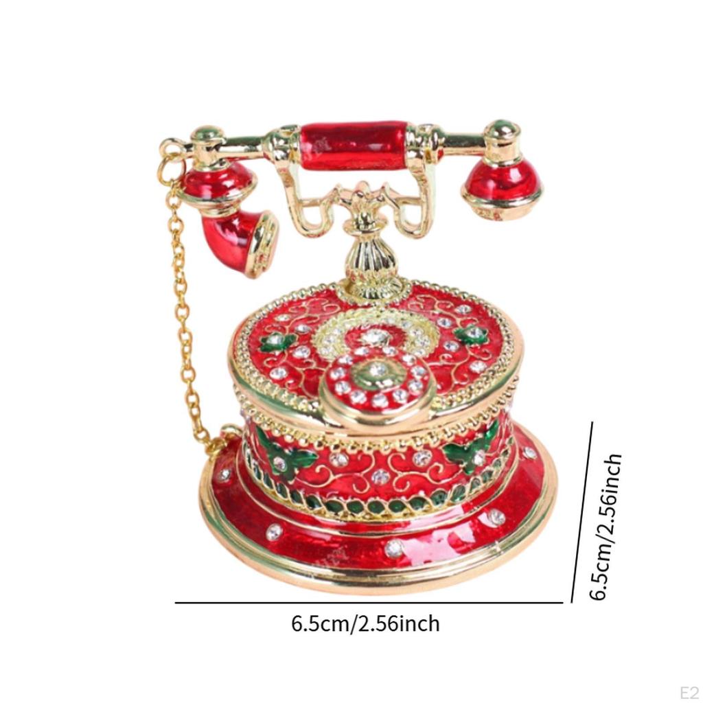 Dial Telephone Jewelry Box Storage Multifunctional Rings Holder Decoration for Girls