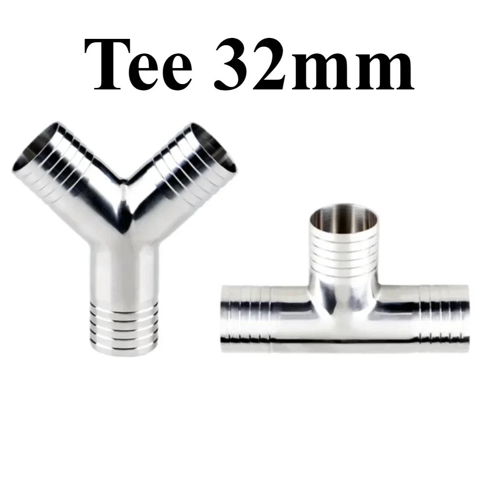 19 25 32 38 45 51 57 63 76 Mm SUS 304 Stainless Steel  Hose Barb Tail Y T Shape 3 Ways Sanitary Pipe Fitting Connector