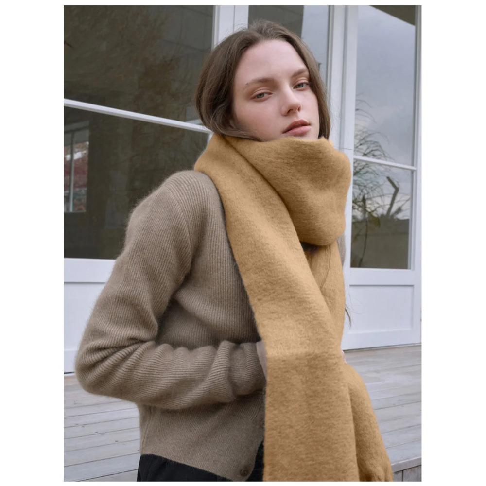 Luxusní Kašmírová Jasné Jednobarevné Dámská Šála Zimní Šál a Omotávka Bandana Pašmína S Třásněmi Dámský Foulard Hrubá Deka