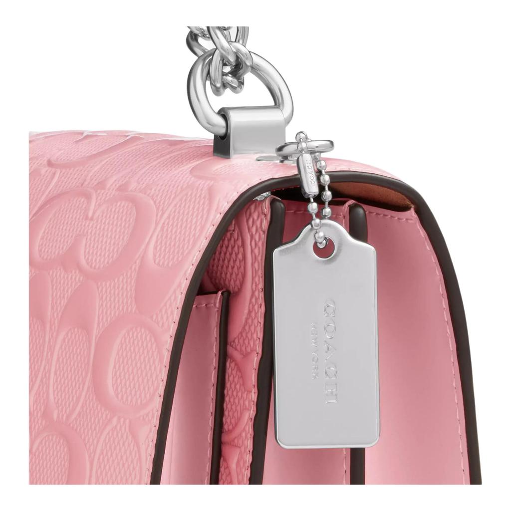 Coach Klare 22 Two-Way Adjustable Shoulder Strap Snap Closure Pearlized Patent Leather And Smooth Leather Small Crossbody Bag CDA97-SVPK