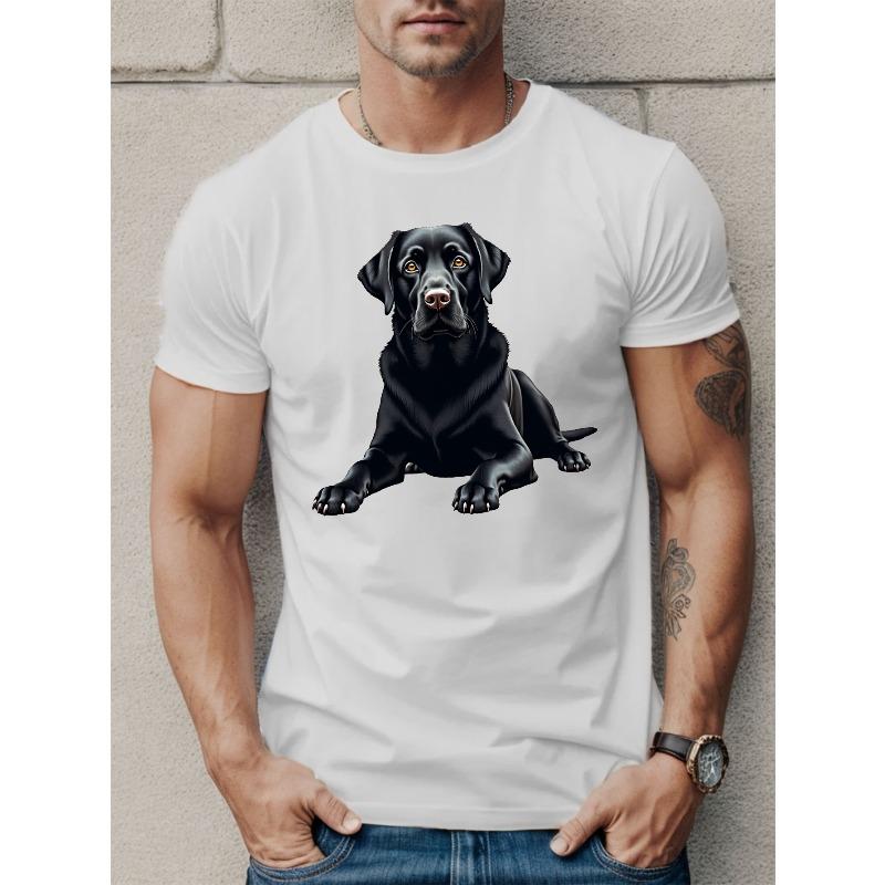 European sizes Men'S Summer T-Shirt with a Black Labrador Retriever Design