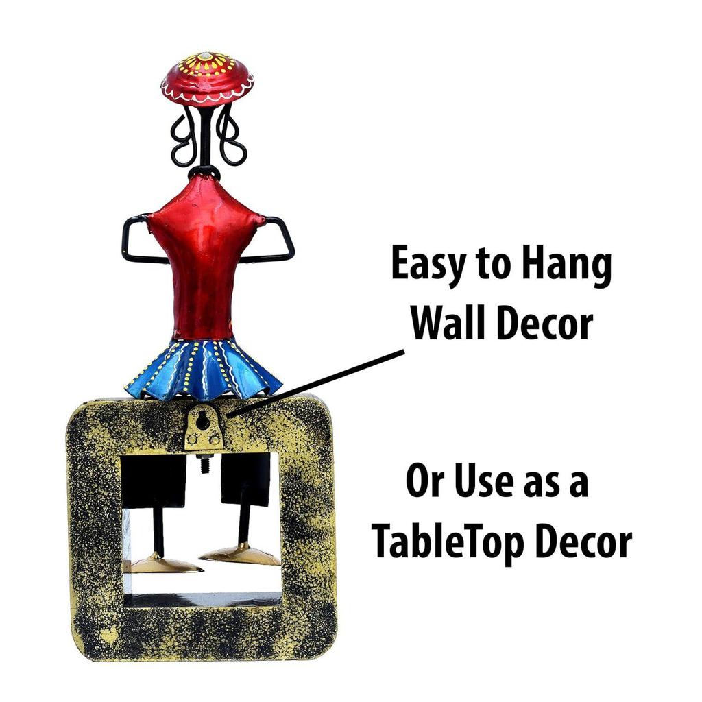 Musician Dolls Wall Hanging Metal Showpieces Handmade Iron Home Decor Tabletop Statues for Living Room