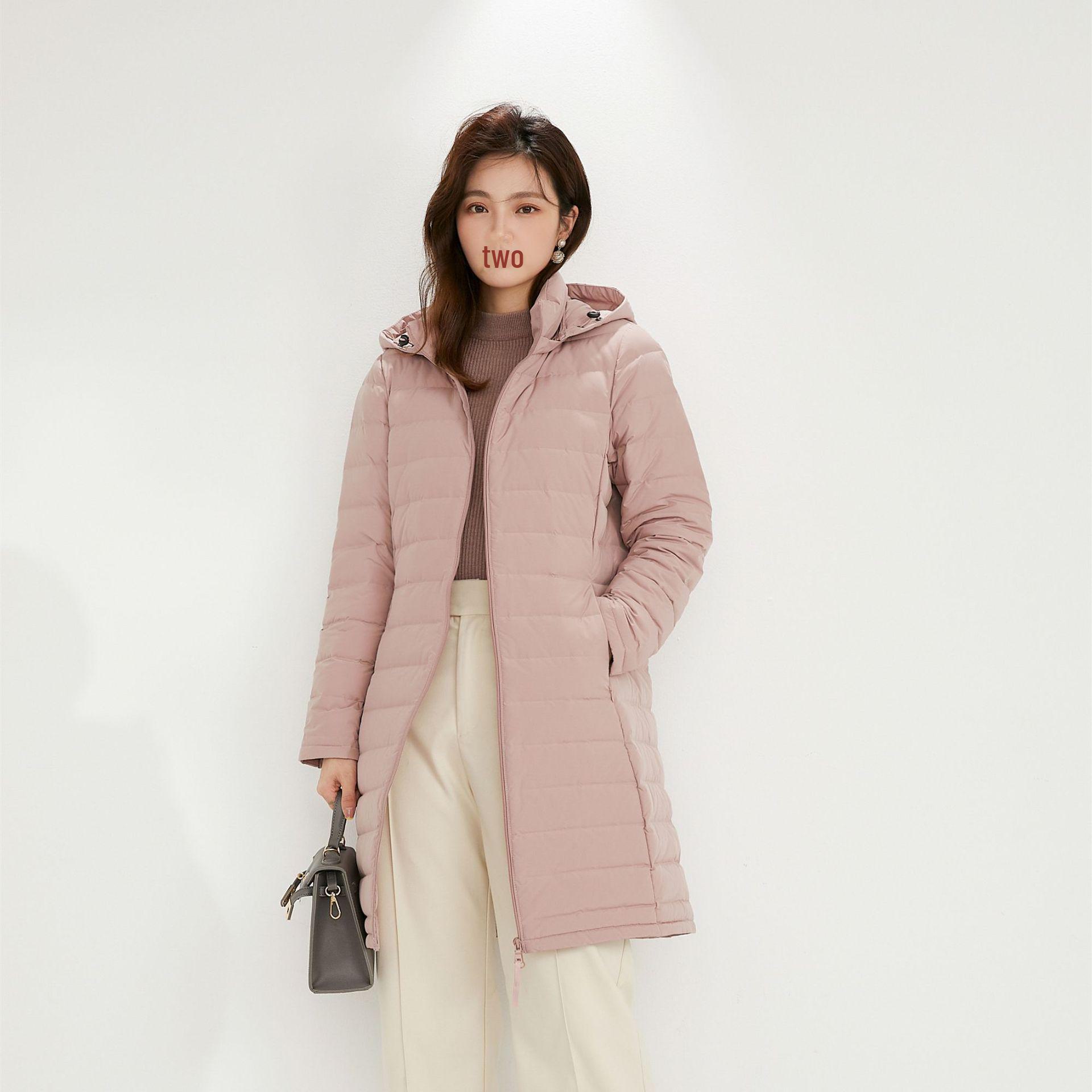 

Зимняя женская бесшовная куртка-пуховик Siyu с капюшоном - средней длины, большого размера, 90% бархата XXL розовый