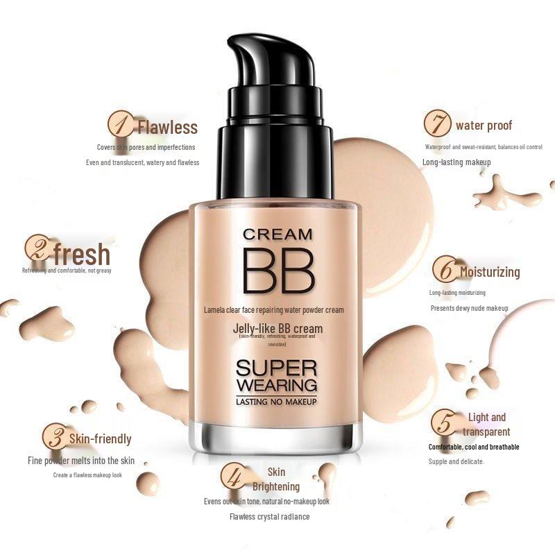 BB Cream Light & Clear: Complexion-Enhancing Foundation & Concealer, Moisturizing, Waterproof, Sweatproof, Long-lasting, Non-Cakey, Unisex.