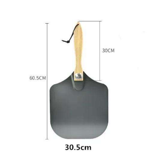 

58 56 66 см Алюминиевая лопатка для пиццы с деревянной ручкой Лопатка для торта Инструменты для выпечки Резак для сыра Подъемный инструмент для лопатки для пиццы