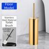 Roestvrijstalen Toiletborstel met Voet Geen Boor Badkamer Schoonmaakgereedschap Huis Schoonmaken