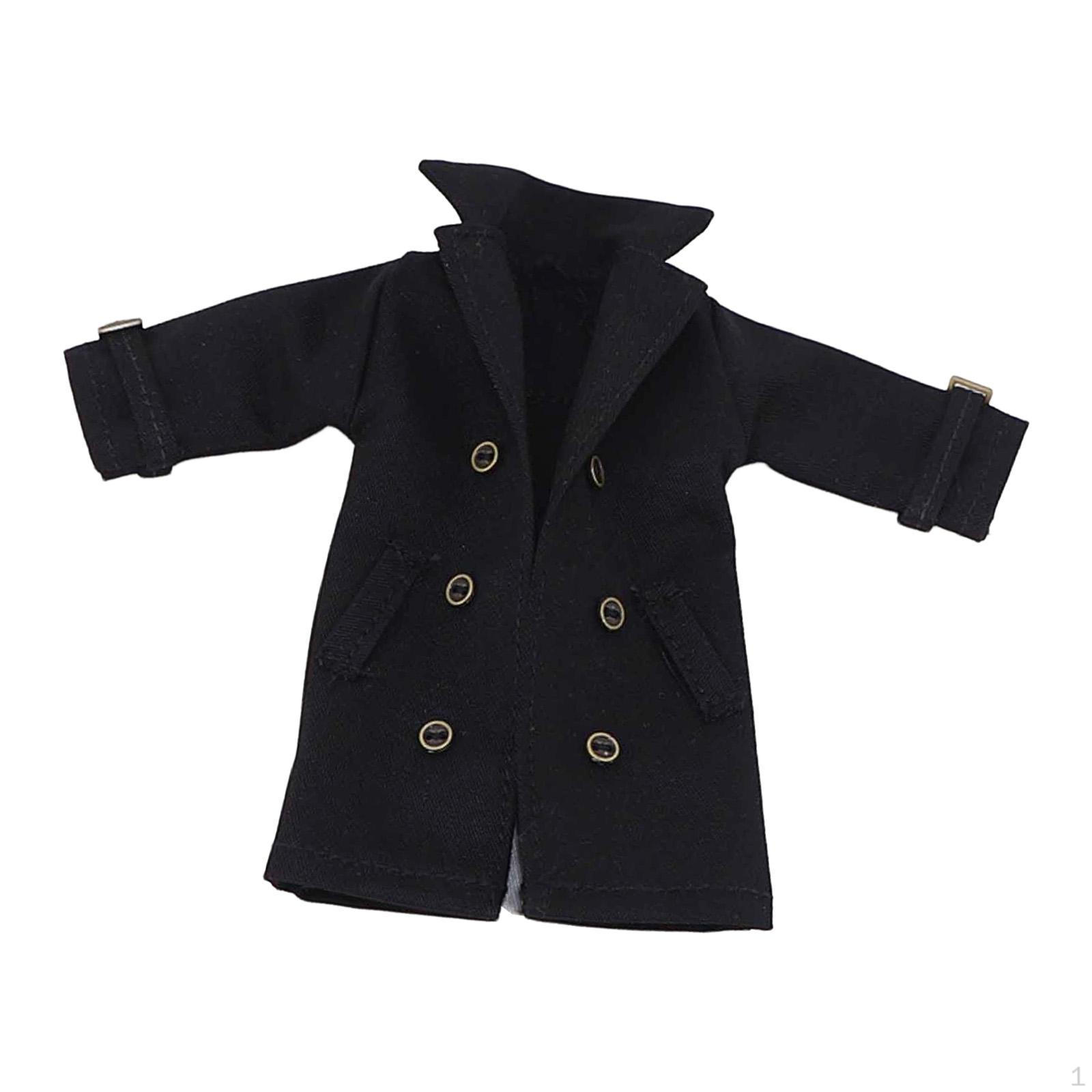 

1 Piece Miniature Coat, Long Jacket, Trench Doll Clothes, Windbreaker, Suitable for Dressing чёрный
