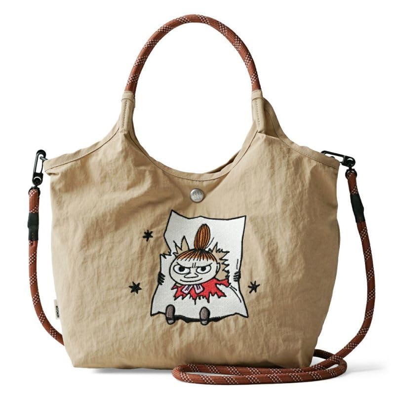 

Moomin Little My Snufkin Stinky Hattifattener Embroidered Tote Bag Rich Embroidery Shoulder Bag 2way Bag [MOOMIN] [Official] RMPK-02 (Beige (Little