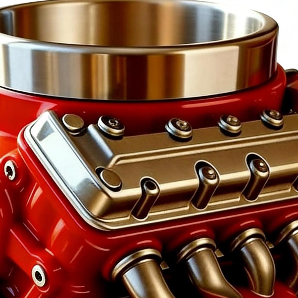 Engine Coffee Mug V8 Engines Stainless Steel Cup Double Wall Insulation Car Mug With Handle Portable Coffee Travel Mug