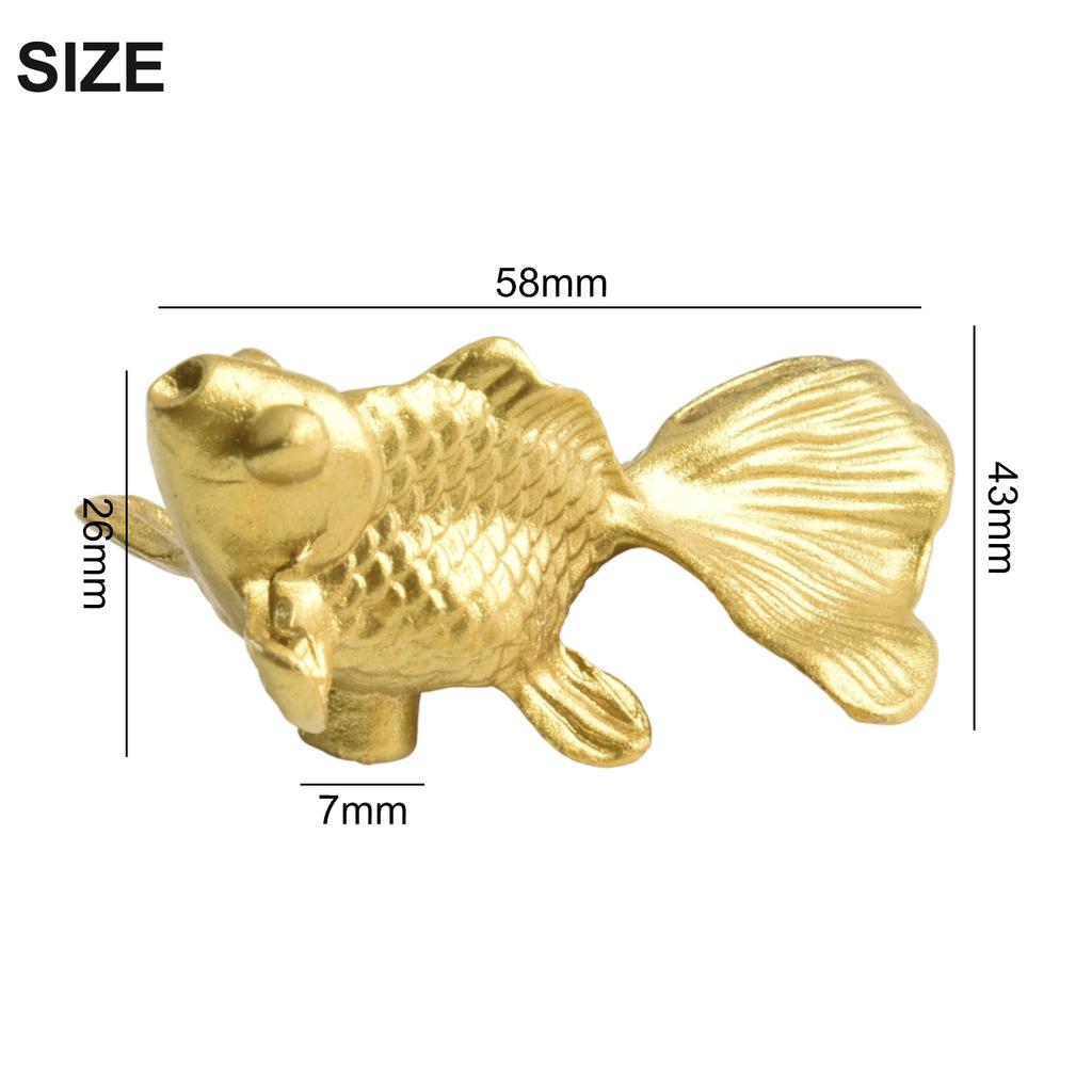 Solid Brass Goldfish Shape Solid Brass Retro Knobs Door Handles Cabinet Wardrobe Drawer Pulls Single Hole Home Hardware