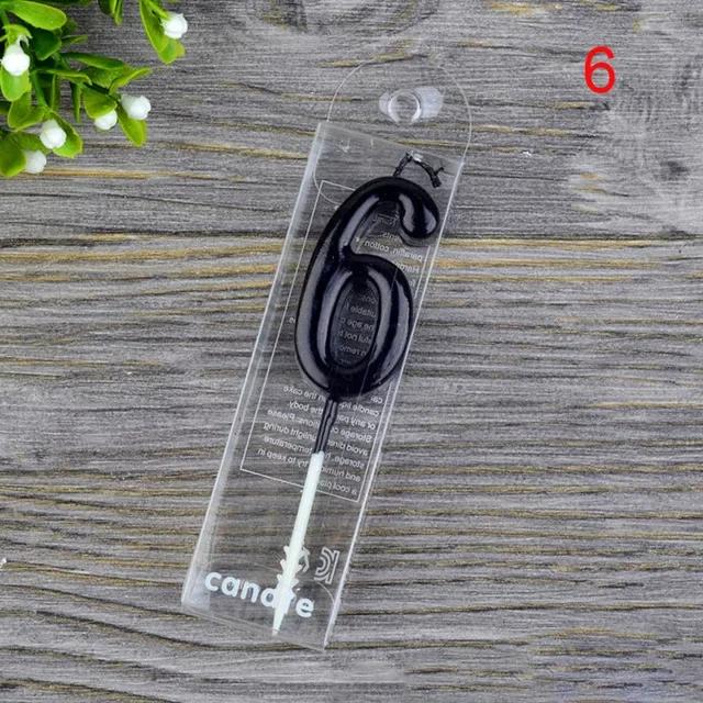 1 STK Rote Zahl Geburtstag Papier Kuchen Kerze Kinder Geburtstagsparty Hochzeitstorte Kerze Gastgeschenke Zubehör Kuchendekorationen Schwarz