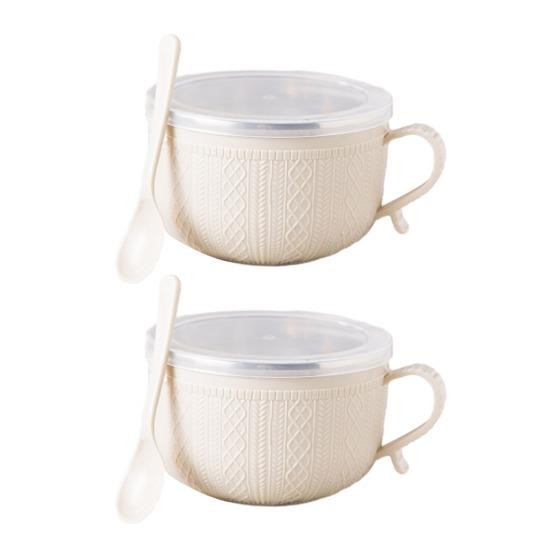 Microwave Ramen Bowl with Handles Stainless Steel Lunch Box Insulated Food Container for Noodles & Soup Large Capacity Bento Tumbler