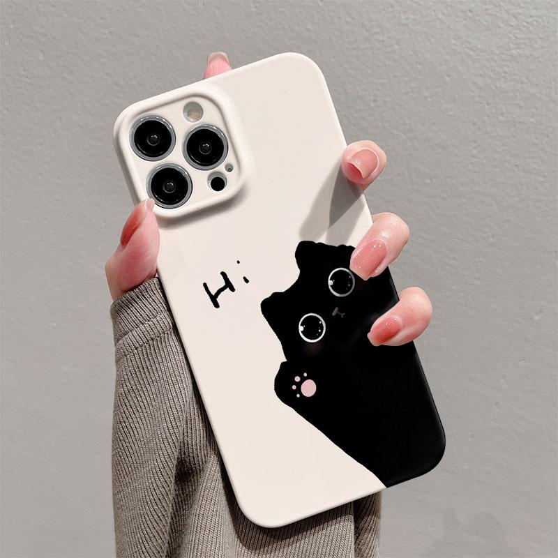 Lovely Black Cat Glossy Film Hard PC Phone Case for Xiaomi Redmi A5 A3 14C 13 12 13C 12C 10C A1 10 9T K40 K30 9C 9A Pro 4G 5G