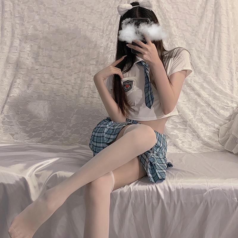 Sexy Lingerie Female Student Uniform Japanese School Girl Costume Cute Pleated Skirt Erotic Blouse Women Sensual Anime Cosplay