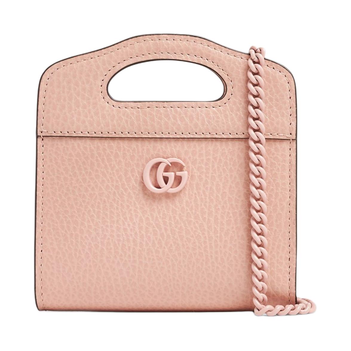 

Gucci GG Mini Top Handle Chain Bag Pink Leather Daily Use 701074-17WFF-5909 Basic Set (Bag+Dust Bag)