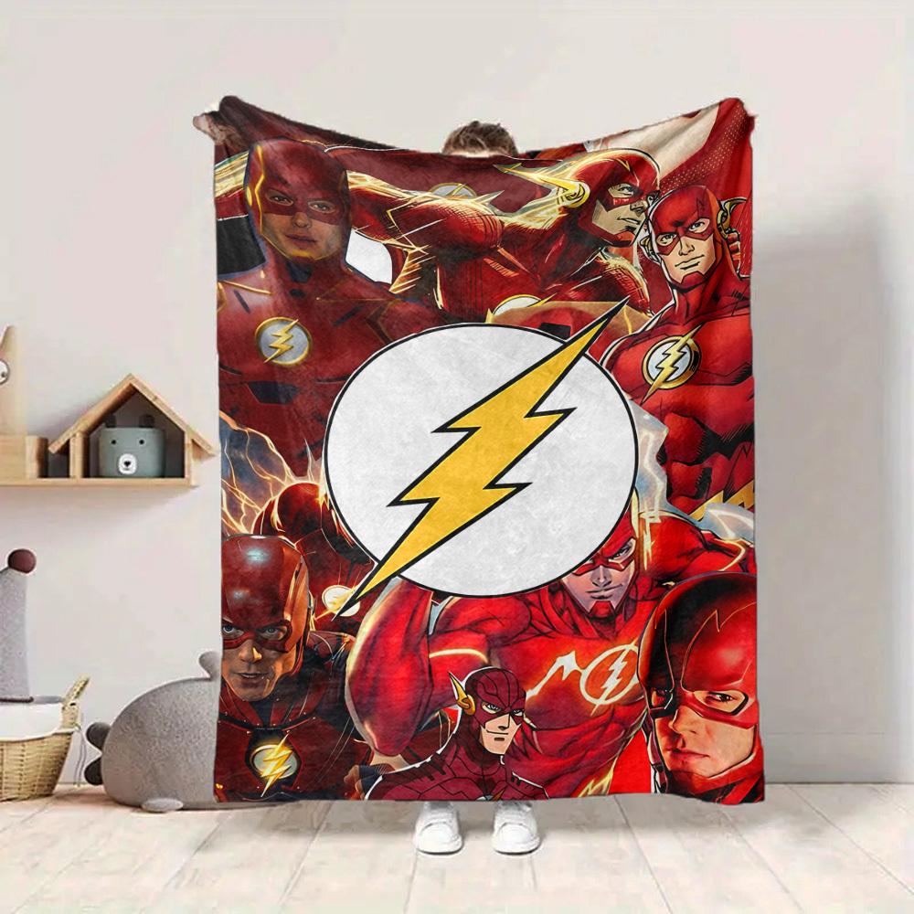 1pc Flash superhero Flannel Throw Blanket Soft, Warm & Cozy for Couch, Bed, Office, and Travel Versatile All Season Gift, Christmas present