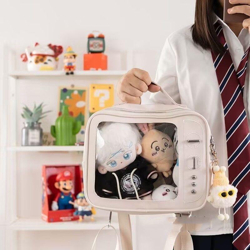 Cute Clear Ita Bag Lolita Backpack Kawaii Girl DIY Display Transparent Pocket Doll Tote Shoulder Handbag