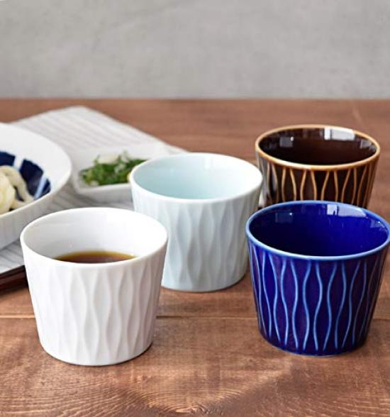 Tableware East Soba Choko AYA Multi Cup Japanese Tableware 4 Color Set Small Bowl Cup Tea Cup Chawanmushi