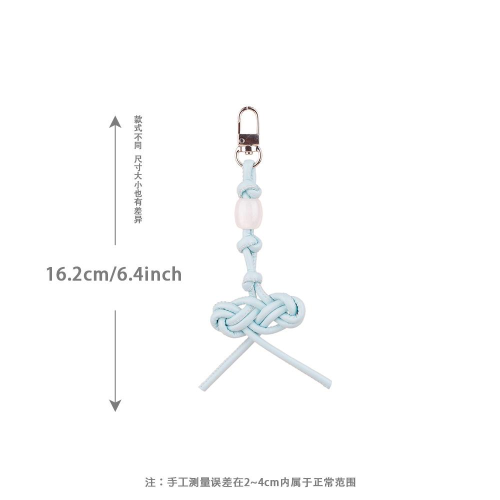 MIU series creative color hand-woven ruyi knot pu leather cord accessories bag pendant keychain