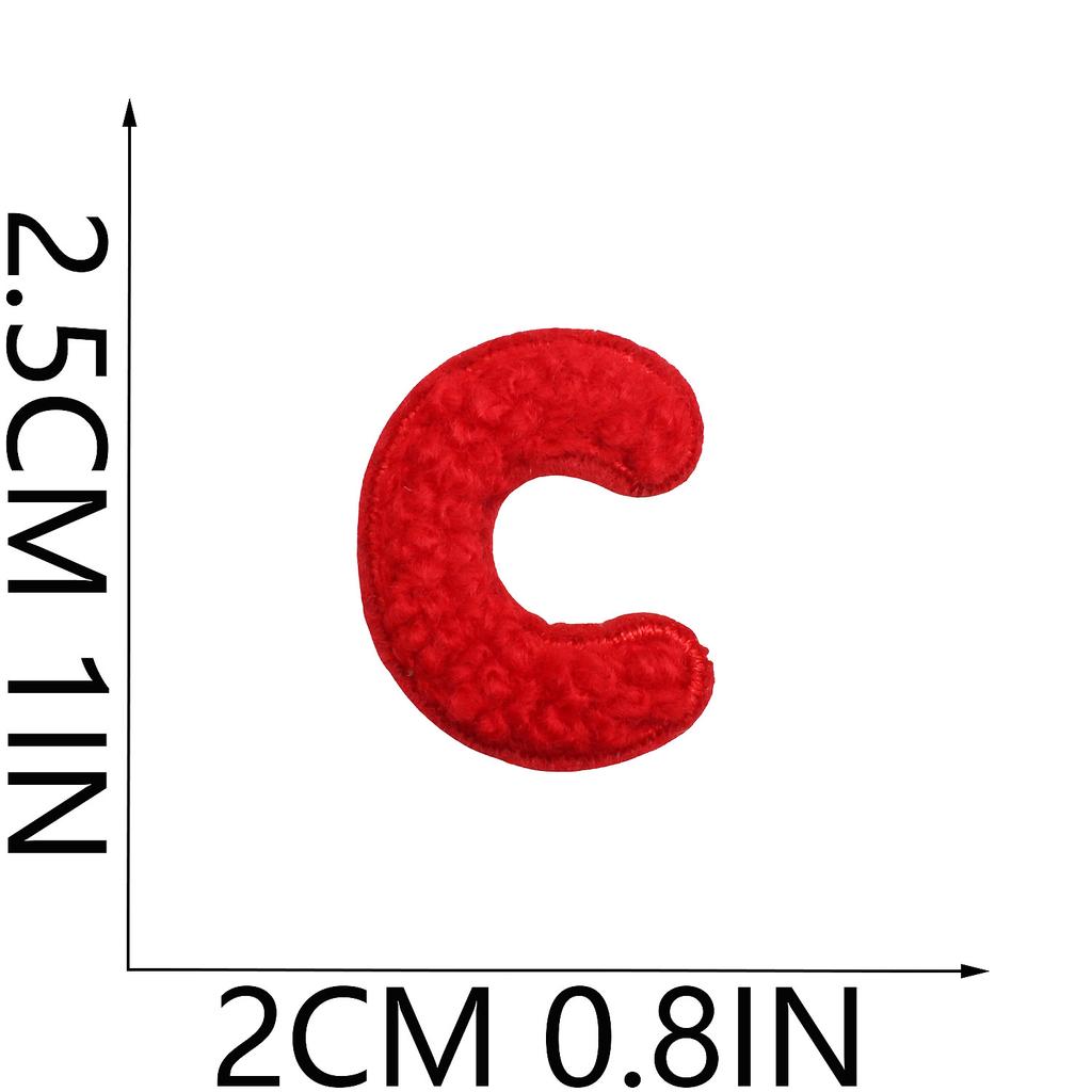 Towel Embroidery English Alphabet Embroidery Cloth Sticker Small Number Patch Sticker Bag Decoration Chenille Embroidery Label Ironing
