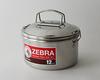 Zebra 12cm Stainless Steel Lunch Box with Round Medium Perfect for Food and Sports Days Handle, Plate, Lunch, Carrying, Picnics,