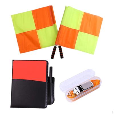 Soccer Referee Flag Set, Accessories for Match Compact Whistle