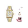 Dominus Serie Quarz Armbanduhr Edelstahlarmband 44,8*36mm Schwarzes Zifferblatt Multifunktional Tonneau Sportlich Lässig Wellen-Reliefmuster Uhr VE8K00524