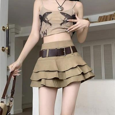 Dames Denim Minirok Y2K Stijl Vintage Ruffle Shorts Rok Hoge Taille Koreaanse Mode Kleding