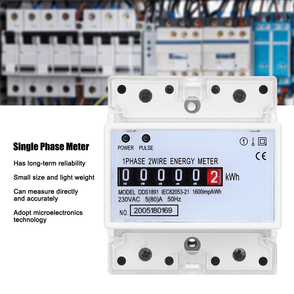Einphasenmessgerät DDS1891 Hochgenaues 4P-LCD-Stromschienen-Energiemessgerät 50 Hz 230 V