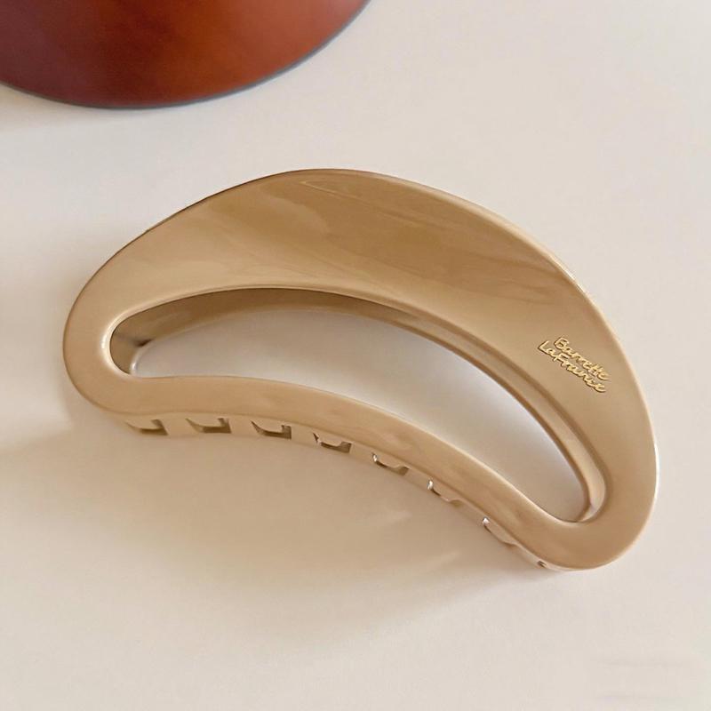 Korean New Semi-Circle Solid Color Large Hair Clip High-Quality Vintage Versatile Shark Clip Hair Accessory