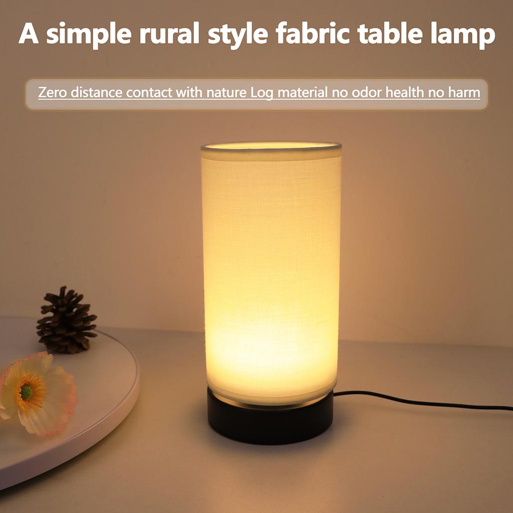 Modern Minimalist Fabric Warm Light Desk Lamp, USB Switch Bedroom Bedside Ambient Light, Living Room and Study Decoration