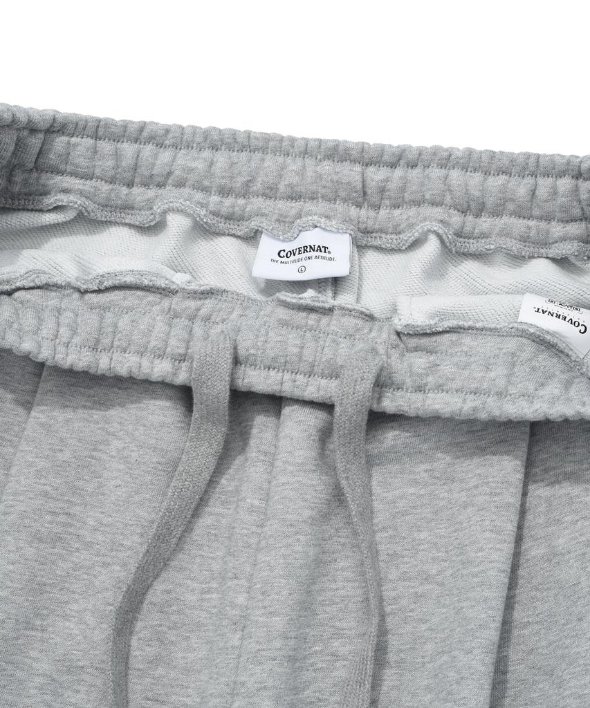 COVERNAT Double-Pleat Real Wide Fit Sweatpants Melange Gray