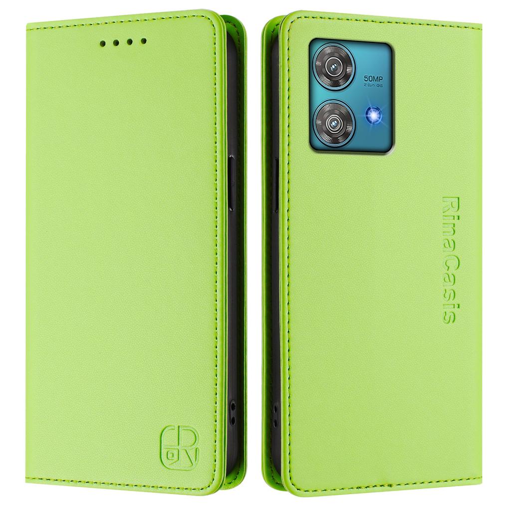 For Motorola Edge 40 Neo 5G Leather Case RINACASIS RC01 Phone Cover with RFID Blocking Wallet Stand