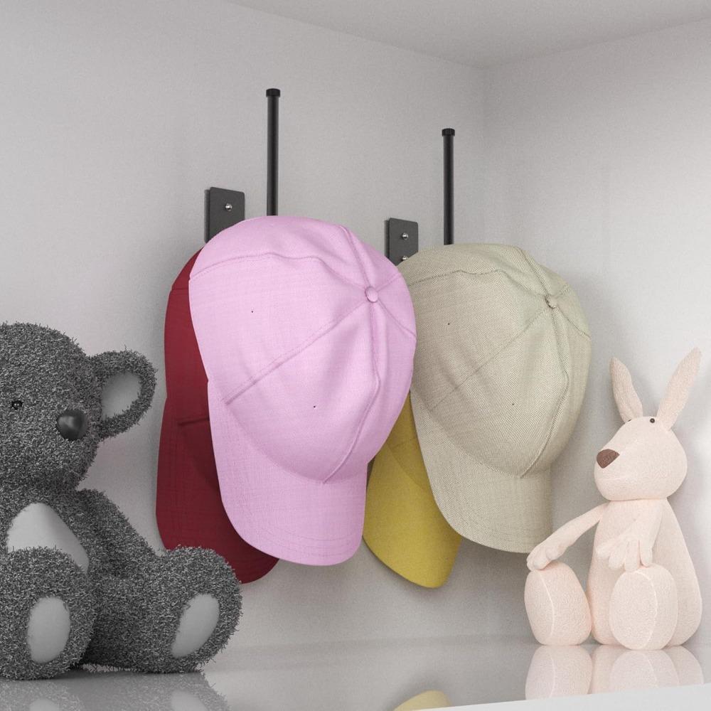 2 Pack Hat Racks for Baseball Caps,Stainless Steel Hat Organizer for Baseball Cap,Hat Holder Storage Organizer,Hat Hanger Strong Adhesive/Wall Drilled