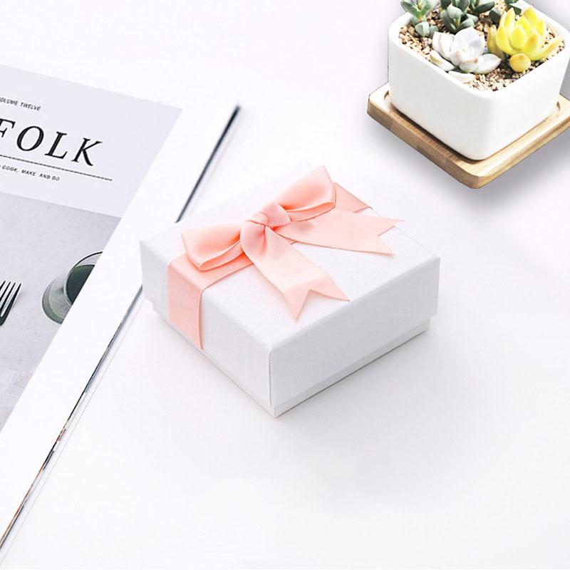 1pc Assorted Colors Ring Necklace Set Box Trinket Box Necklace Case Earrings Holder Packaging Gift Box