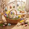 DIY Craft Easter Eggs Pendant Painted Easter Egg Props Foam Easter Eggs  Window Door Garden