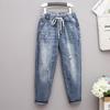 Women's Spring and Autumn Four Seasons Plus Size Jeans Women Loose Harun Nine-minute Trousers