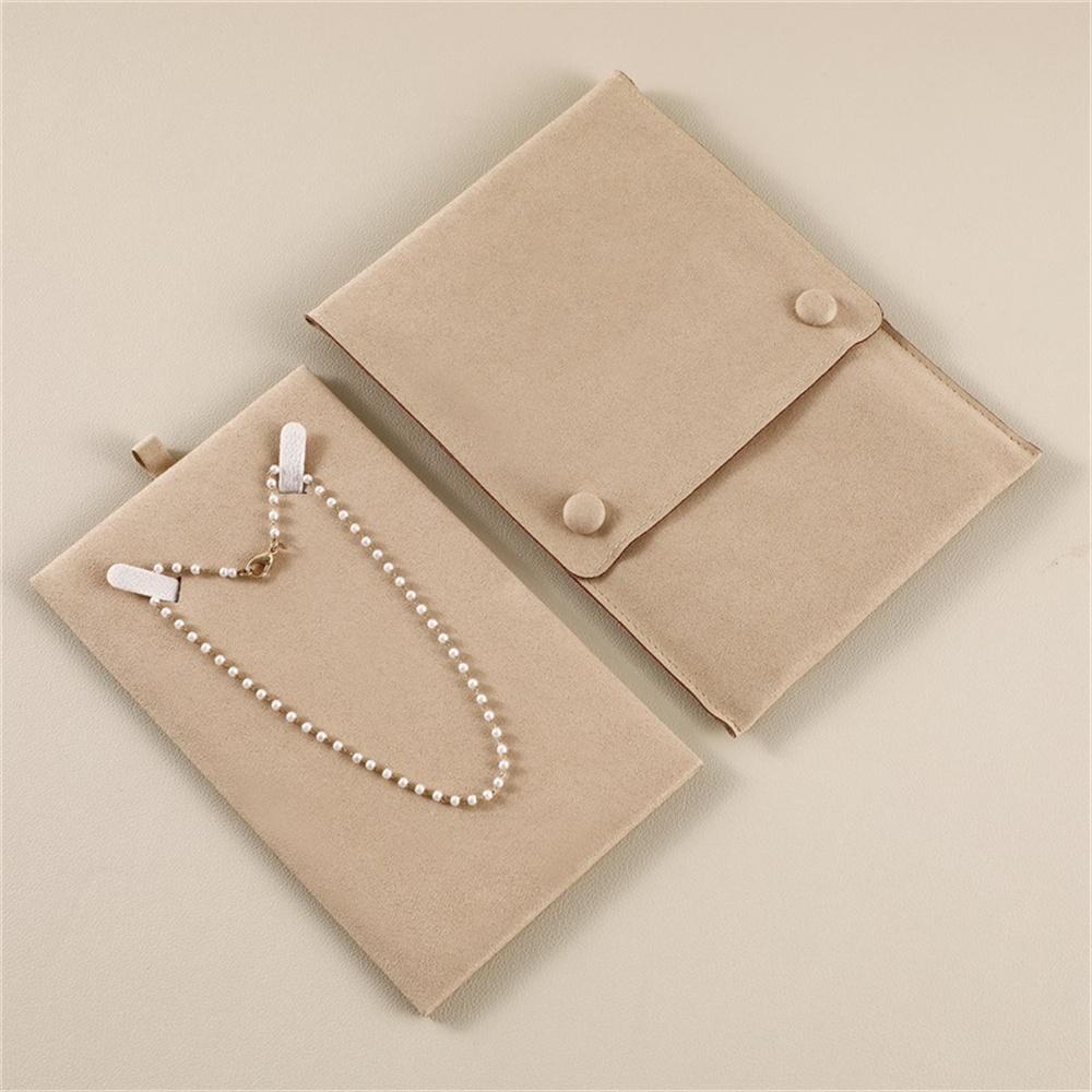 

Jewelry Pouch Button Closure Storage Bag Gift Bag Soft Velvet Velvet Bag For Jewelry Earring Holder Wedding Gifts