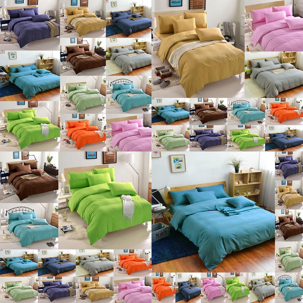 Luxuriously Soft Bedding Set With Pure Color Duvet Cover And Pillowcases