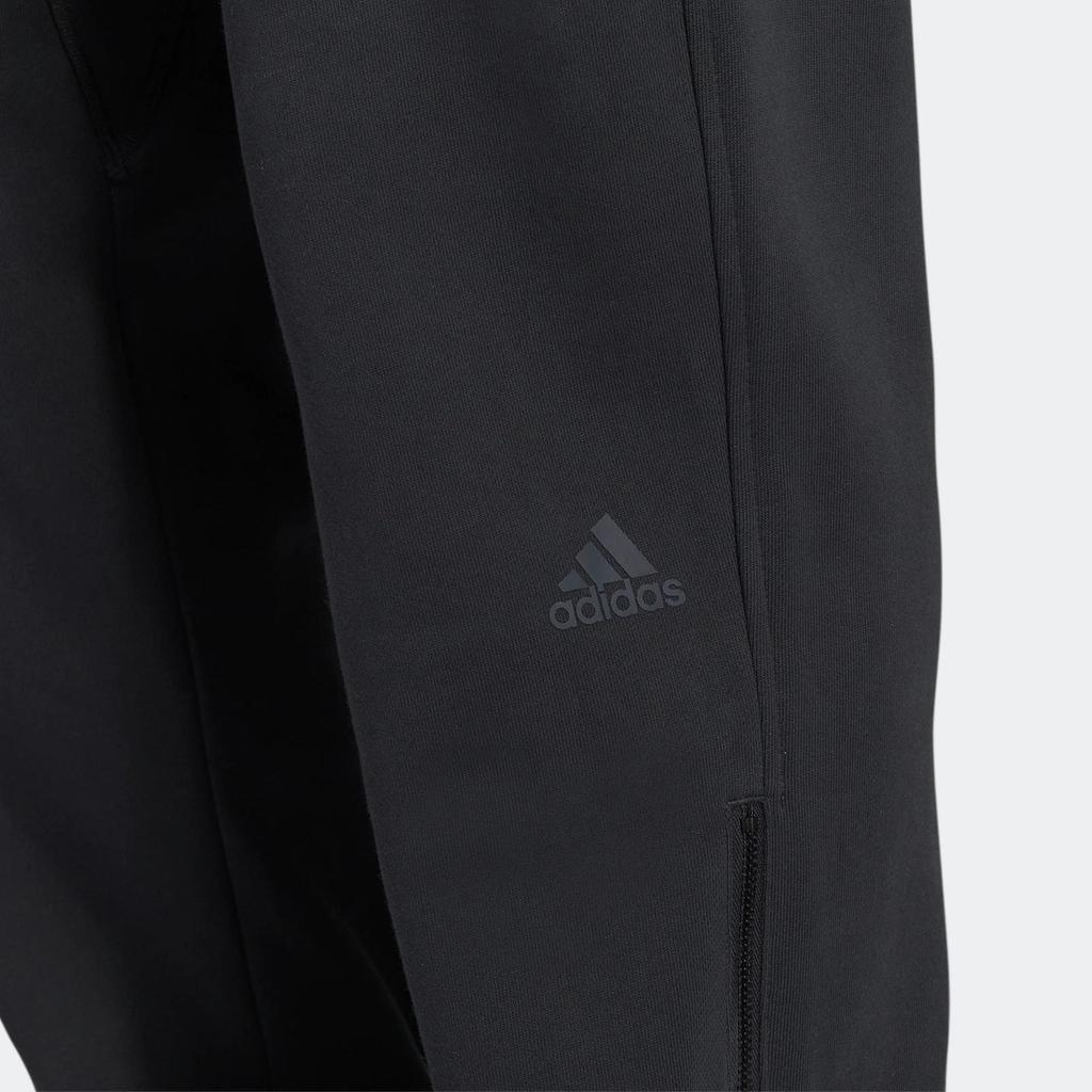 adidas Pure Color Logo Embroidered Badge Loose Sports Pants Men Bottoms Carbon-Black IK3468