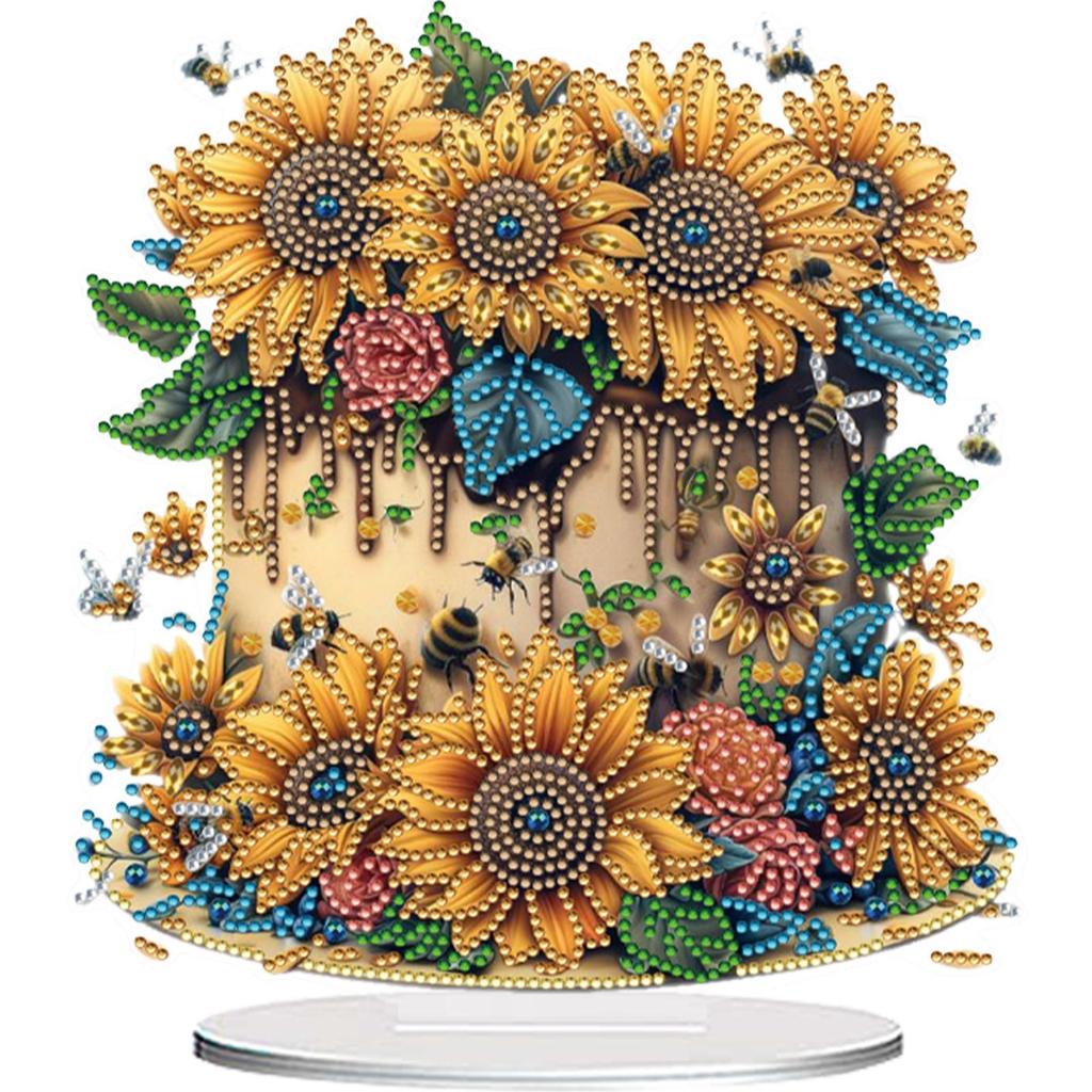 Flower Double Sided Effect Diamond Painting Tabletop Ornaments Kit Diamond Painting Desktop Ornaments Kit for Adults Beginner