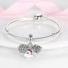 2026 Christmas Theme Snowflake Gift Box Santa Claus Beaded Pendant 925 Silver DIY Bracelet Christmas Gift