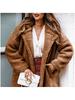 2025 Autumn/Winter Women's Plush Top - Furry Long-Sleeve with Turn-Down Collar