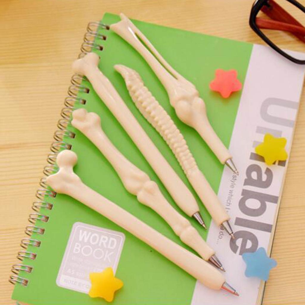 5 Pcs Ballpoint Pen Exquisite Bone Shape Smoothing Writing Comfortable Grip Ball Point Pens