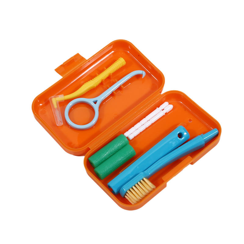 Portable Toothbrush Box Orthodontic Oral Hygiene Tools Kits Interdental Brush Tongue Scraper Travel Toothbrush Teeth Whitening