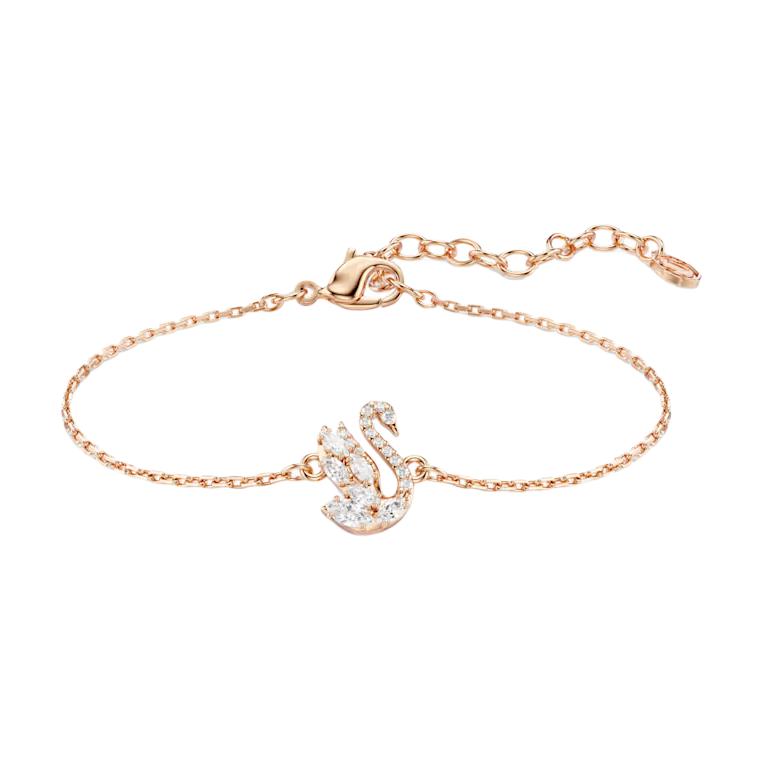 Swarovski Swan Element Cubic Zirconia Bracelet Unisex bracelet Rose-Gold White 5738202 Box (Random Color)