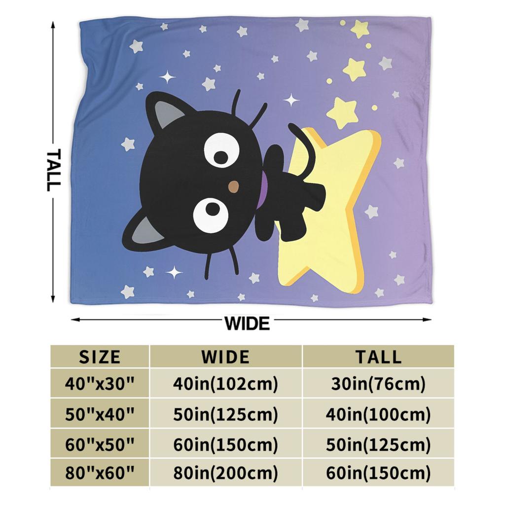 Cute Chococats Blanket Quality Warm Soft Black Cat Bedding Throws Autumn Child Couch Chair Sofa Bed Street Trend Bedspread