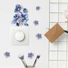 Realistic Blue Botanical Floral Switch Stickers, Self-Adhesive Decor for Room Outlet Wall Decoration