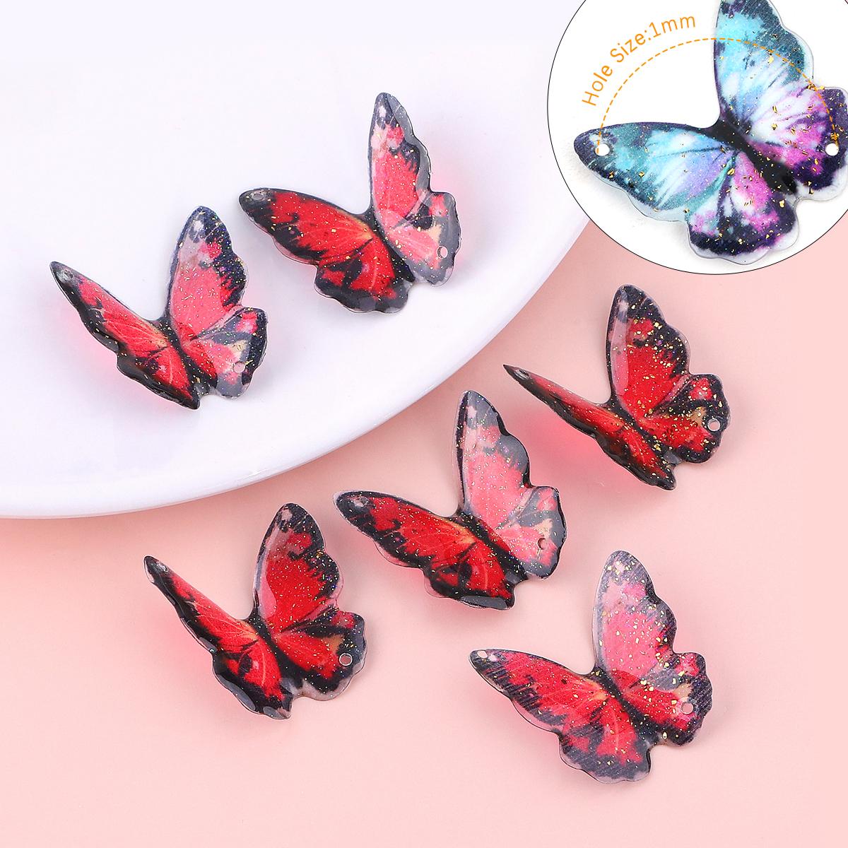 

2 шт. 21*22 ​​мм, смоляные подвески в виде масляных бабочек для изготовления ювелирных изделий, браслет, ожерелье, серьги about 21*22mm