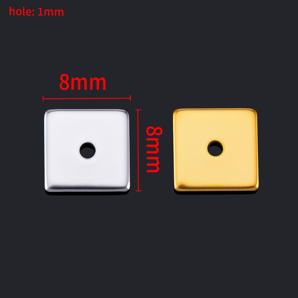 50pcs 8mm Stainless Steel Flat Square Spacer Bead Separator Beads for Bracelet Necklace Jewelry Making Accessories Wholesale